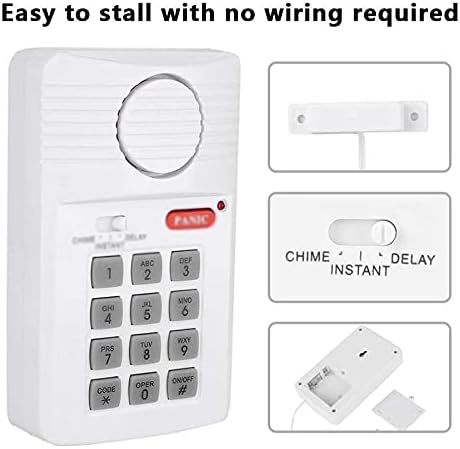 Liruxun Security Keypad Porta Alarm System 3 com botão de pânico para sistemas de alarme para garagem