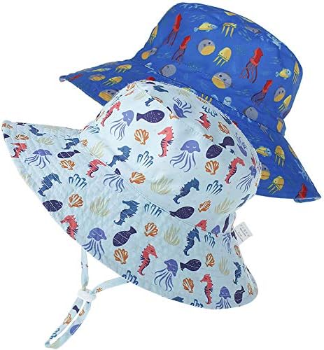 Maxnova bebê chapéu de sol do sol da criança UPF UPF 50+ Baby Girl Bucket Bucket Brim Brim Beach Hats for Baby Garoth 0-7 anos 2pack