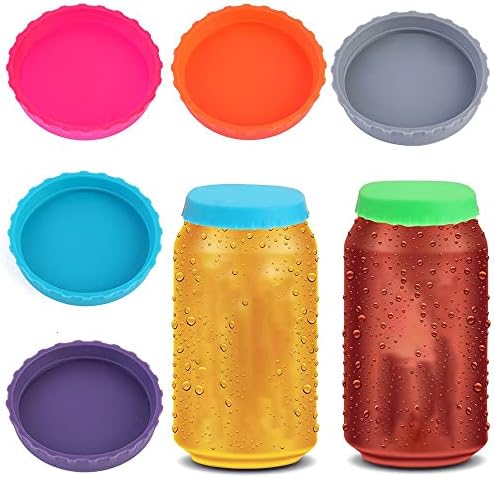 Orquídeas de Andy 6pcs Soda de silicone pode tampas, as coberturas reutilizáveis, as latas de cerveja, podem cair, podem rolar,