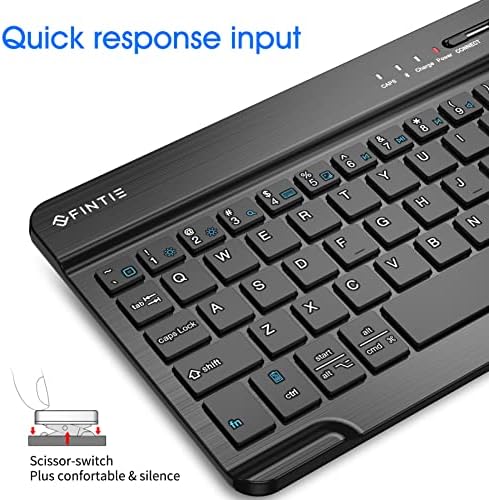 Fintie de 7 polegadas, o teclado Bluetooth ultrafino de 7 polegadas para iPad Samsung Tablet, smartphone para iPhone, iOS e tablets Android