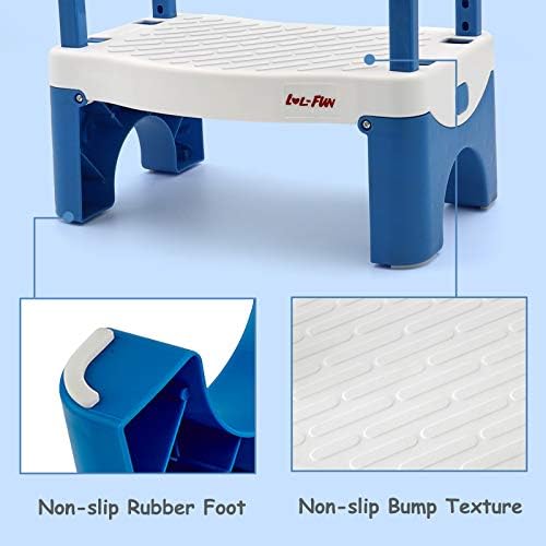 Fun -Fun Fun Folding Step Stool for Kids, Passo de Passo para Criando Pia de Banheiro, Dobóvel de Passo para Criança Para Meninos e Meninas -Blue