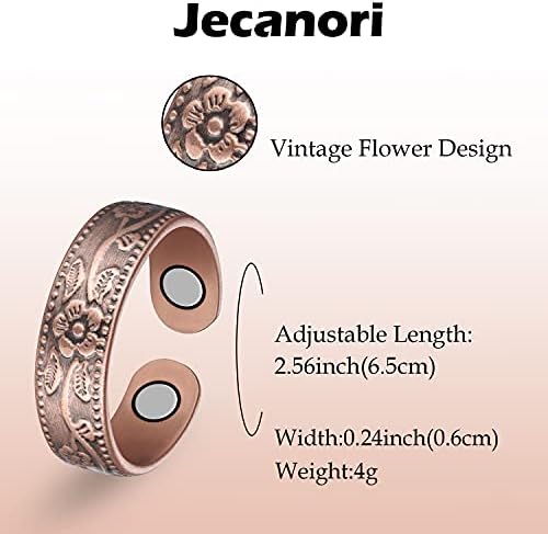 Pulseiras magnéticas de jecanori para mulheres ~ 2pcs anéis magnéticos de cobre para mulheres homens ~ pulseira