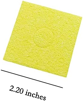 Esponja de solda 56x56x1,5mm para pontas de ferro limpador, redondo amarelo 5 PCs Substituição de solda a limpeza de ferro esponja Substituição Amarelo Solda de solda Almofadas limpas