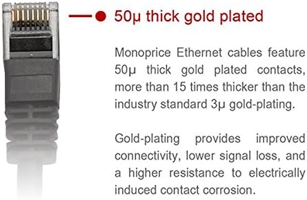 Monoprice Cat6 Ethernet Patch Cable - 5 pés - vermelho, RJ45, encalhado, 550MHz, UTP, fio de cobre nua puro, 24AWG - ZeroBoot Series