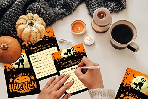 Convites de festa de Halloween de Waahome para adultos crianças, 12pcs Halloween Birthday Invitations Cartões com envelopes,