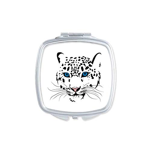 White Tiger Head Animal Art Deco Presente Moda Espelho Portátil Compact Pocket Maquia