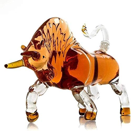 Whisky Decanter Animal Whisky Decanter Bull Modeling, Whisky Decanter, Glass de Borossilicato High para Vodka de Liquor