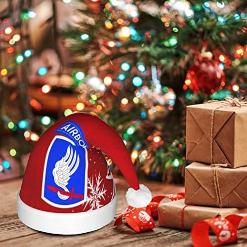 Exército 173rd Brigada aérea Aerotransportada Funny Adults Plexho Papai Noel Light Up Christmas Hat for Women &