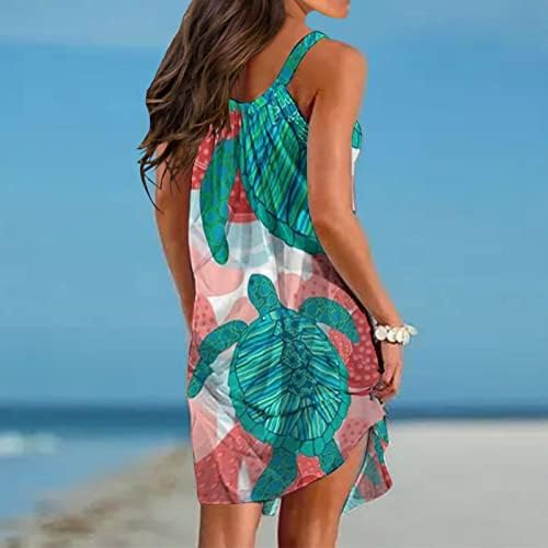 Vestido de praia feminino verão casual vestido boêmio solto fut flowy vestido de vestido sem mangas v pescoço de pescoço