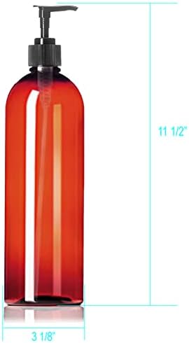 ljdeals 32 oz garrafas de plástico âmbar com bomba, distribuidor de sabão, recipientes reabastecíveis esbeltos e altos