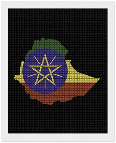 Etiópia Flag Mapa Kits de pintura de diamante decorativos engraçados 5D DIY DILO Full Diamond Diamond Pinturas Decoração de casa 16 x20
