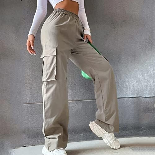 Calça de carga Zlovhe, calça de carga folgada feminina vintage com calças de pernas largas de bolsos largos calças de calças compridas