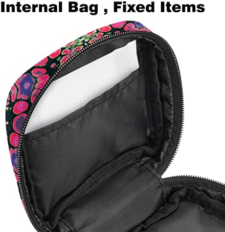 Bolsa de armazenamento de guardanapos sanitários, bolsa menstrual da xícara, sacos de guardas sanitários portáteis Bolsas de armazenamento Sacos de menstruação feminina Primeiro período para meninas mulheres mulheres, Tribal étnico Floral Pink Mandala Vintage