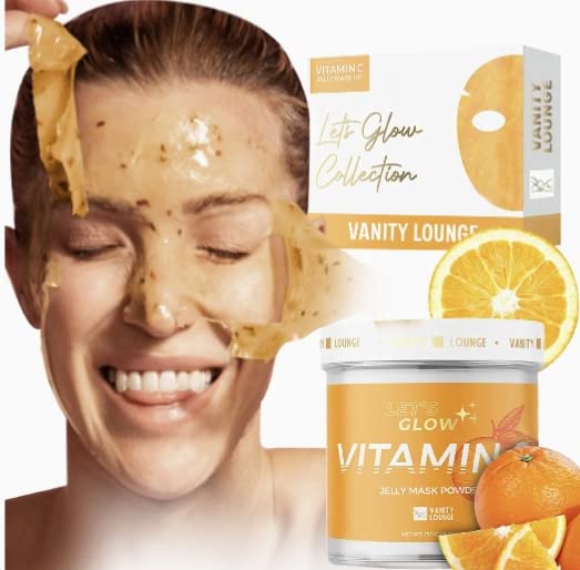 Vanity Lounge Vitamina C, Conjunto de máscaras de jelly peel-off- Perfeito para esteticistas e uso facial profissional- inclui