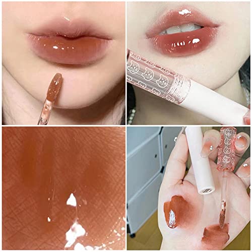 Chocolate Lip Gloss Tubo Lip Lipstick água Light Glass Lip Lipstick Lipstick Tea Tea Lip Lip Lipsick Bubble Lip esmalte a bacia