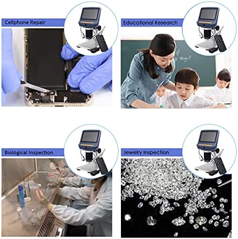 Microscópio estéreo digital de estéreo digital eletrônico KXDFDC 220X para reparo de solda com luz LED de tela de 4,3 polegadas