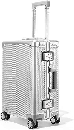 Larvender Alumínio Continua a bagagem Bagagem dura Bagagem leve mala de metal Meteira sem zíper com a mala TSA Lock Fashion