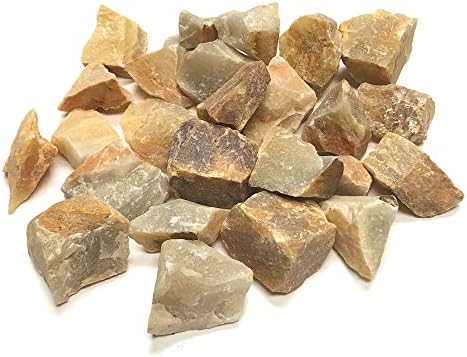 Zentron Crystal Collection Aventurina amarela natural com saco de veludo - grandes rochas a granel naturais de 1 para cair, embrulho