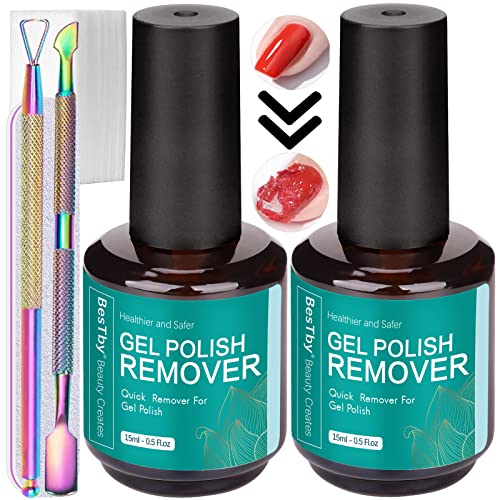 Bestby Gel Remover for Unhe - Removedor de esmalte em gel com ferramentas, kit de removedor para absorver esmalte em gel por 3-5 minutos