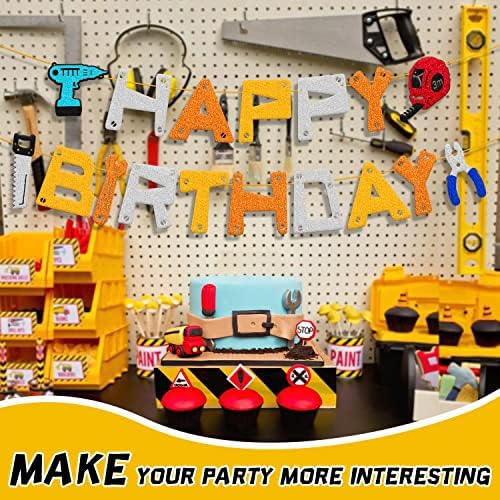 Ferramentas Banner Banner Drill Fita Medida HandsAW Plier Chave de ferramentas Chaves de fenda mecânica de martelo Happy Bday Party Decoration