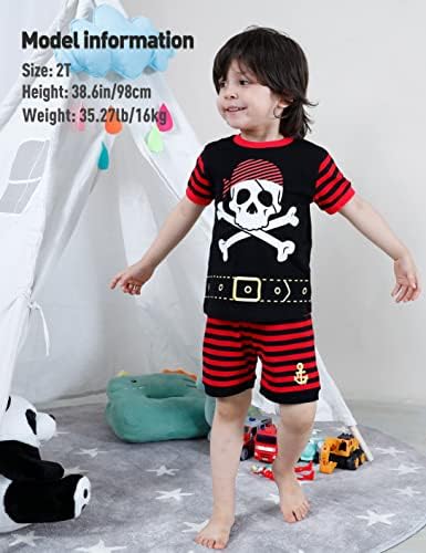 A&J Design Toddler & Kids Pijama Conjuntos, algodão 2 peças de manga curta PJS