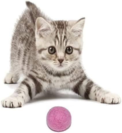 Conjunto confortável de suprimentos para animais de estimação de 6- de bola de lã de lã para gatos e gatinhos, bolas de lã