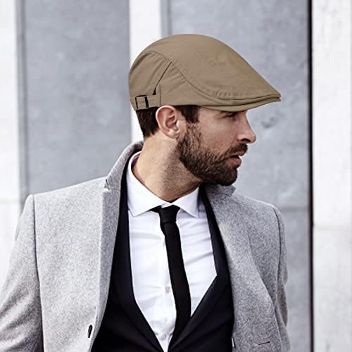 Qossi 2 pacote chapéus de notícias para homens boné liso algodão