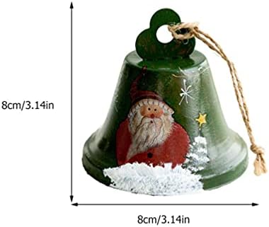 PretyZoom 4pcs Christmas Jingle Bells com corda de estopa Vintage Iron Bell Xmas Tree pendurada ornamentos para férias