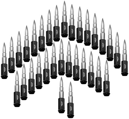 Spike verdadeiro 14x1.5 32pc 124mm porcas de aço forjado aço com dicas de bala estendidas de cromo CNC Compatível com