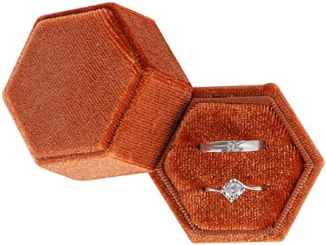 Caixa de anel Smileshe, caixas de jóias de veludo para a cerimônia de casamento de noivado de proposta, caixa de caça