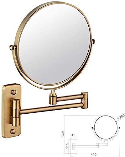 Espelho de barbear de banheiro onemtb espelho cosmético montado na parede, 360 rotação livre 3x/1x ampliação para maquiagem de beleza