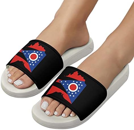 Bandeira das sandálias de bandeira do estado de Ohio não deslizam chinelos de dedo do pé para massagem banheira de spa