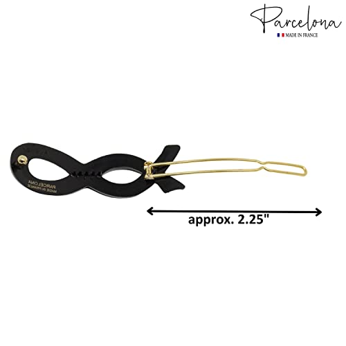 Parcelona French Infinity Ribbon Small 2 1/4 Celulóide Francês Slides Clipes Para mulheres Tige Boule Clop Girls Side slide-in