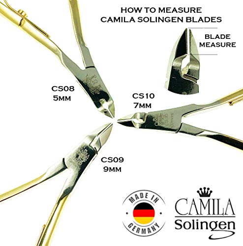 CAMILA SOLINGEN CS09 TRIMMER DE CUTCILADORES PROFISSIONAIS DE UNIDADES DE 4 de Solingen, Alemanha. Melhor aço inoxidável, anticorrosivo. Ferramenta perfeita para manicure e pedicure. Cuttice premium cortador