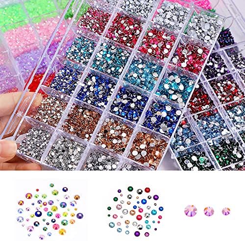165000pcs strass chatback para artesanato, kit de strass de resina, gemas de brilho coloridas de resina diamantes de unhas