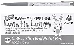 Zeesoon Xeno Lunatic Lunny 0,38mm Slim Ball Point Pen Dozen Box 12 PCs, fabricado na Coréia