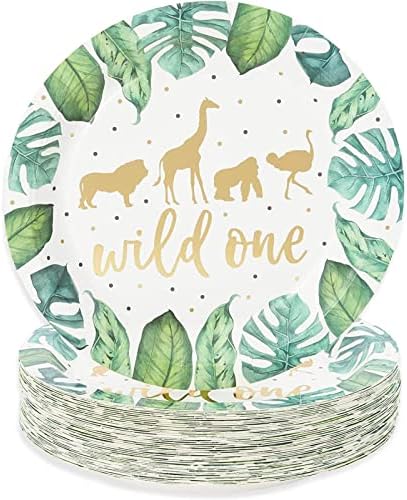 Placas de papel Wild One para Party Safari