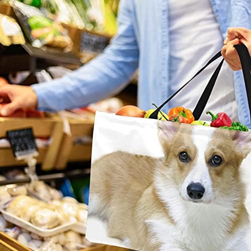 Bolsas de supermercado reutilizáveis ​​lorvies corgi cães de estimação corgi lavandable grandes caixas de armazenamento cesto compra bolsa