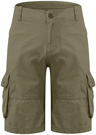 Shorts de carga masculinos do RTRDE ao ar livre de calças casuais soltas de vários bolsos sólidos para homens