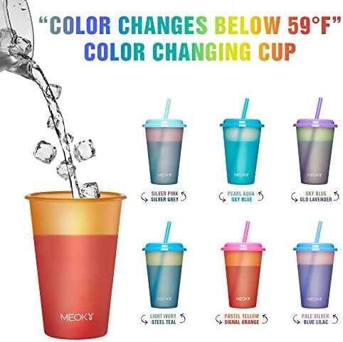 Copos de cor de cor meoky com tampas e canudos para crianças 12pack 12 onças de plástico reutilizável bebida copos de festa de verão