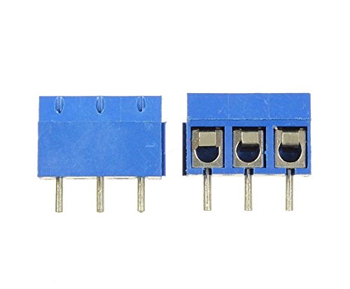 Samidea 60pcs 3p 5,08mm Pitch 3pin PCB Montagem Terminal de parafuso Tirras de soquete para Arduino, Azul