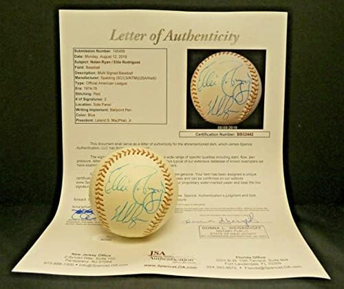Nolan Ryan Ellie Rodriguez assinou vintage 1976 sem sucesso de beisebol letra JSA completa - Bolalls autografados