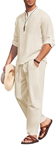 Coofandy Men's 2 Pices Linen Set