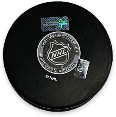 Yvan Cournoyer assinou o disco autografado com inscrição NEP - Pucks autografados da NHL