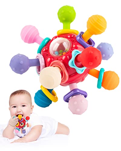 Vanmor Baby Sensory Bolas de dentição Brinquedos, brinquedos de dentição para bebês de 0 a 6 meses, Baby mordado de