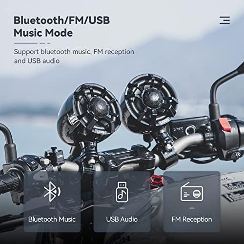 Alto-falantes Bluetooth Lexin LX-S35, Sistemas de áudio de motocicletas à prova d'água de 3,5 ”, alto-falante Bluetooth, alto-falante