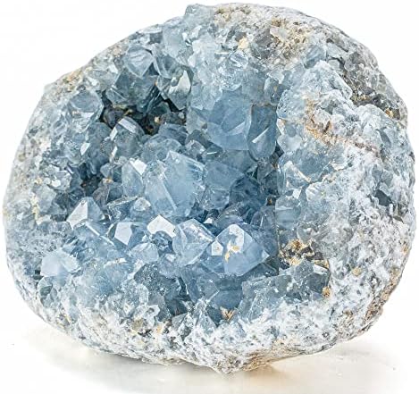 Kalifano Raw AAA+ Celestite Crystal Cluster Geode - High Energy Natural Celestine Stone - Reiki Wicca Celestita Rock com efeitos