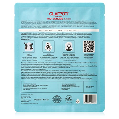 Máscaras calmantes de pé com 6 pacote Clapoti com plantas coreanas orgânicas, 48 ​​horas de amolecimento do pé. Cheiro