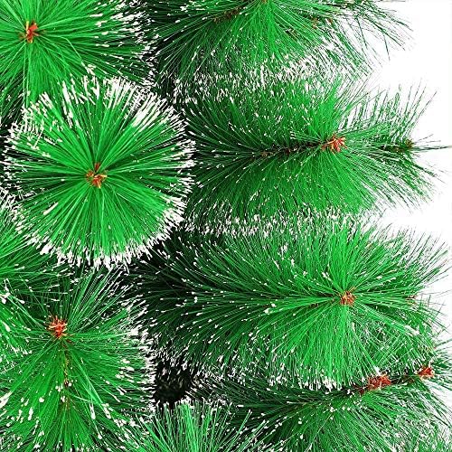 Árvore de Natal de Natal Artificial Shypt com suporte de plástico, agulhas de pinheiro verde com efeito de neve