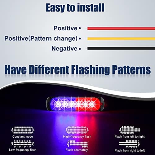 Xuhal 16 PCs 6 LED LED RED BLUE STROBE LUZES